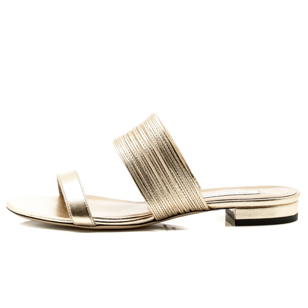 New In Box Diane Von Furstenberg Gold Sandals - Picture 4 of 4